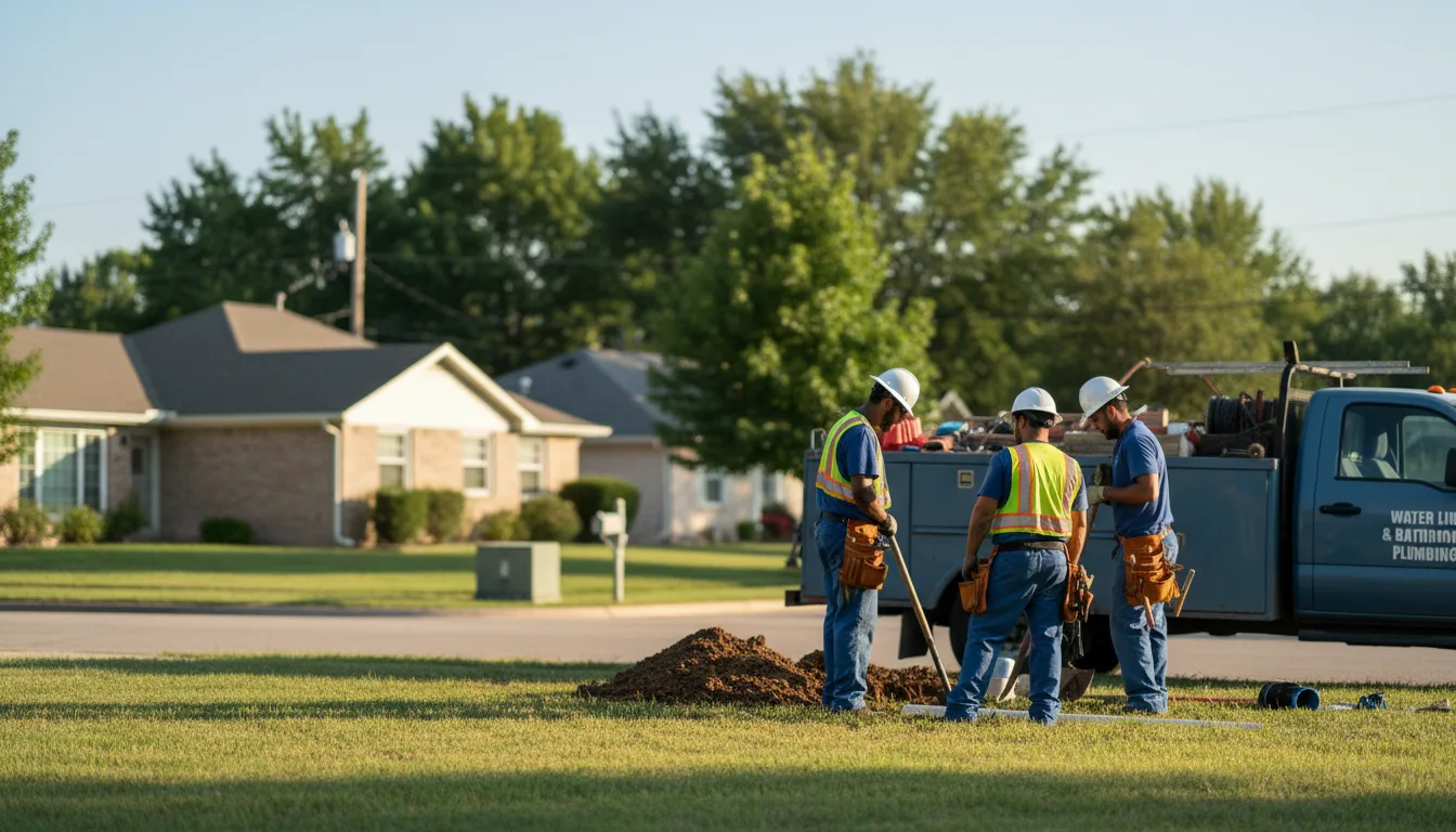 Residential water line and bathroom plumbing service in Bruceville, IN